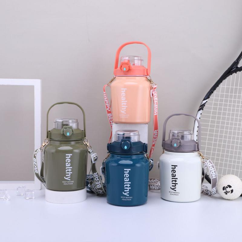 Large Capacity Water Cup Thermos Cup 1000ml Vacuum Flasks Portable Stainless Steel Thermos Cup Water Bottle Travel Tea Mug Office Thermos Cup