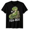 Tea Rex Funny Dinosaur Drinking Tea Unisexs T Shirt Graphic Novelty Tee