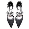 2025 Stil Strass Knöchelriemen Mittelhochspitze Hochzeit & Party Schuhe 6869-13