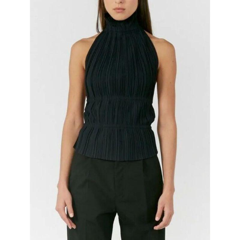 Sleeveless Lace-up Sleeveless Vest with High Neck Sexy Backless Lace Up