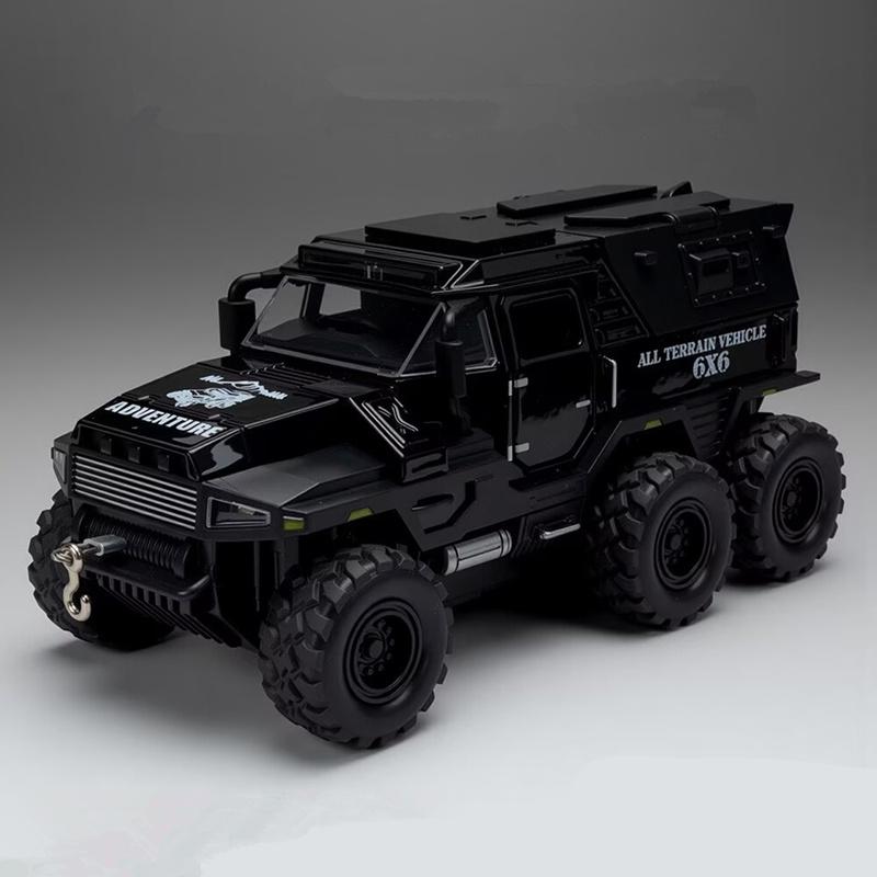 1:32 Conqueror Legierung Polizei Explosionsgeschützte Fahrzeuge Diecast Metall Geländepanzer Fahrzeugmodell Sound Licht Kinderspielzeug Geschenk