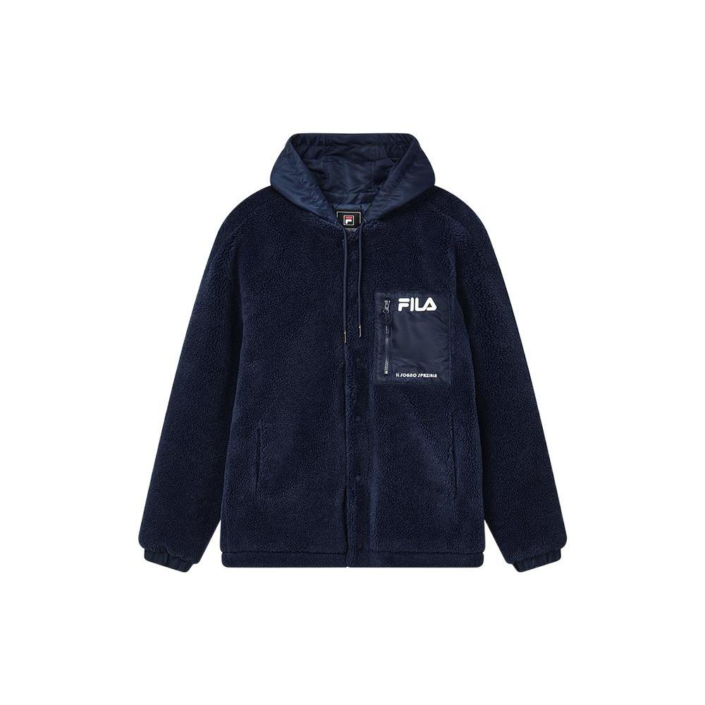 FILA Velvet Jackets Men s Smoke Blue Hooded Moderate F11M249923F-DB XL