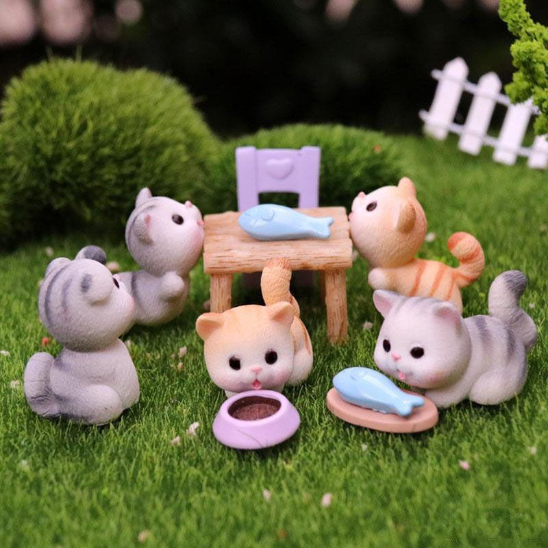 Delightful Cartoon Cat Design Mini Cat Dolls Ideal For Creative Cake Decorations And Gifts