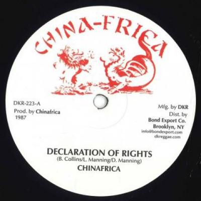 12-Zoll-Schallplatte CHINAFRICA - Declaration Of Rights / Bababoom; B DKR223 China Frica/Dig 1987 US Reggae, Ska & Dub