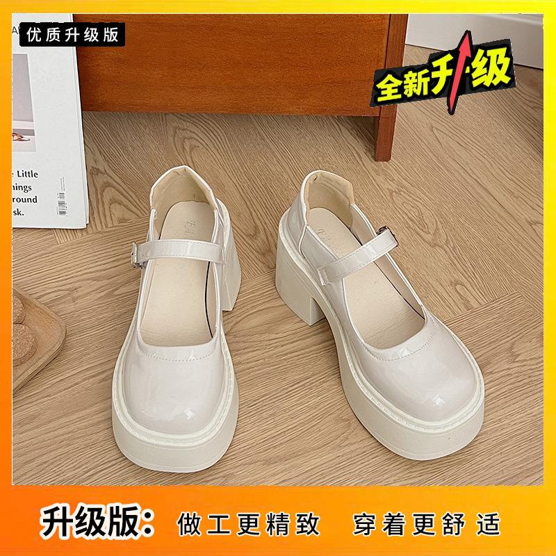 

Thick heels are not tired, high heels, spring new Mary Jane shoes, shallow mouth thick sole small leather shoes, women s single shoes 40