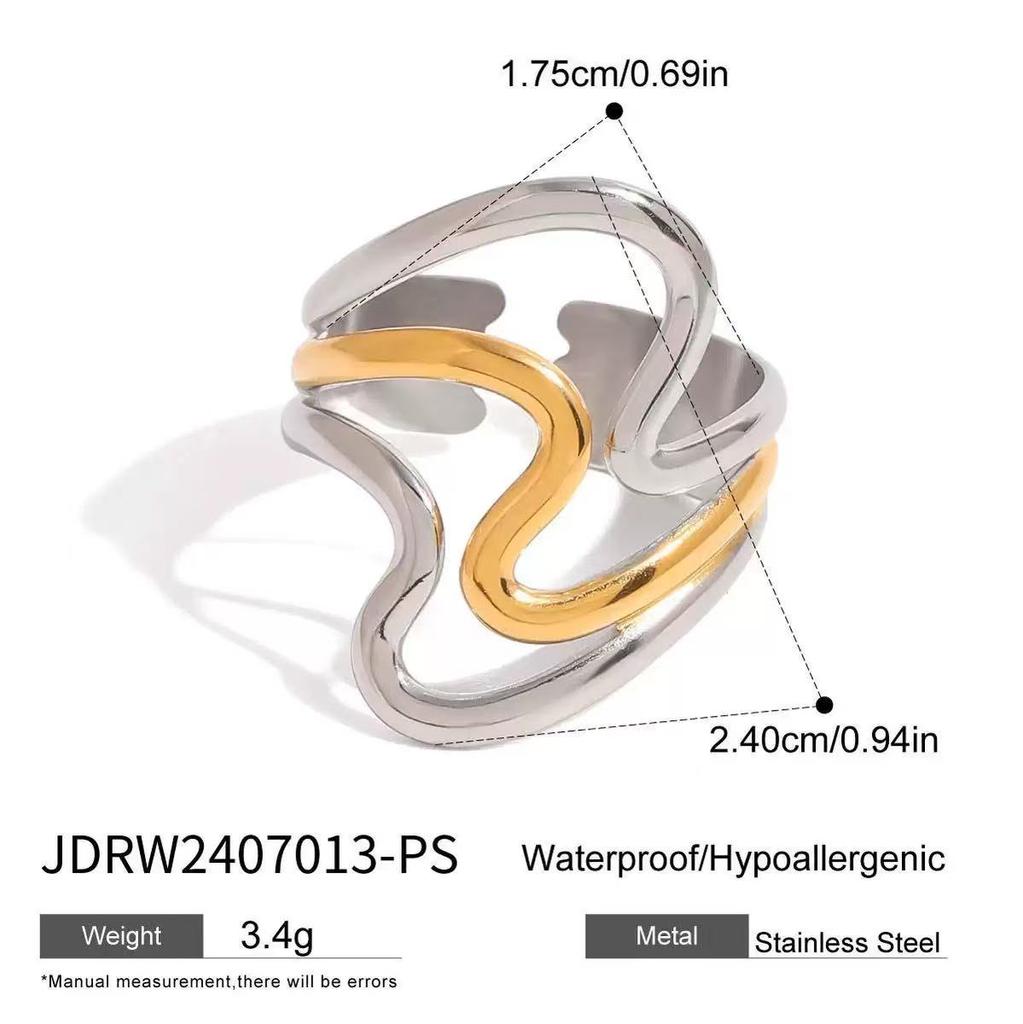 Wholesale High End Waterproof Three-dimensional M Letter Hollow Stainless Steel Finger Ring Trendy for Women Personalize Jewelry