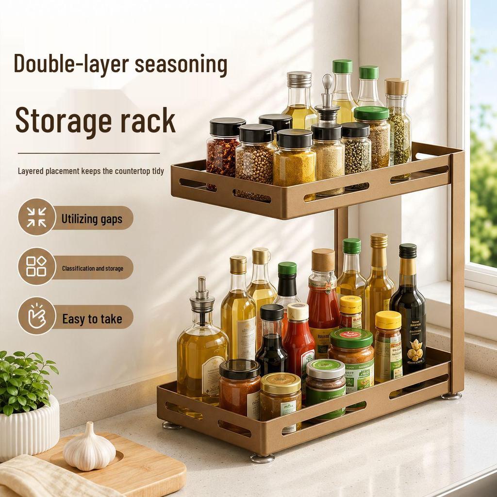 Multi-Functional Kitchen Countertop Spice Rack with Jars