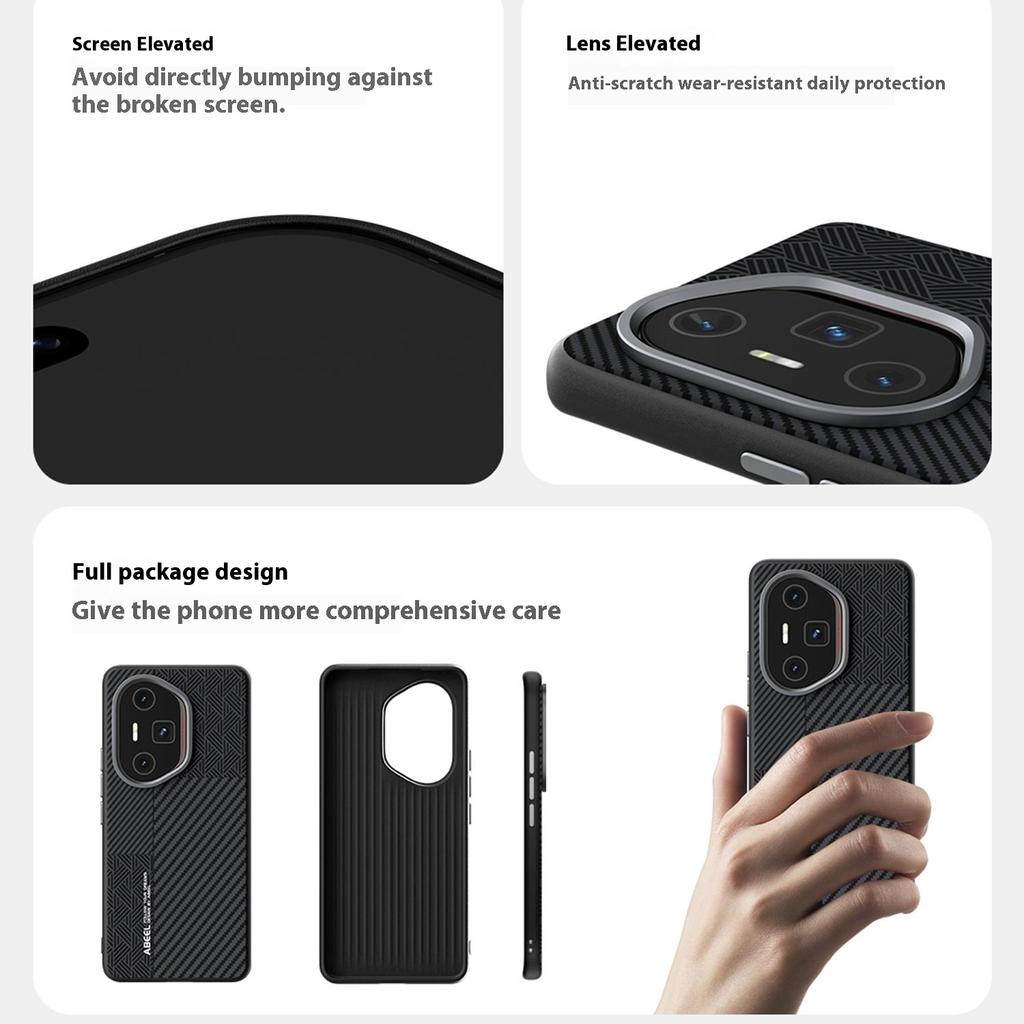 ABEEL For Honor 300 Case PC+TPU+Aluminum Alloy+PU Leather Phone Cover Compatible with MagSafe