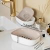 1pc Soap Dish, Double-Layer Drainage, Automatic Draining, Easy To Clean, Suitable for Home Bathroom and Kitchen, High-End Design