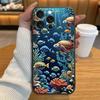 Cartoon Anime Turtle Elephant Phone Case For Apple iPhone 17 16 16E 15 14 13 12 11 Pro Max Plus Black Soft Silicone