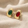 Irregular Circle Exaggerated Ring Metal Material Colored Resin Stones Ring  Wedding