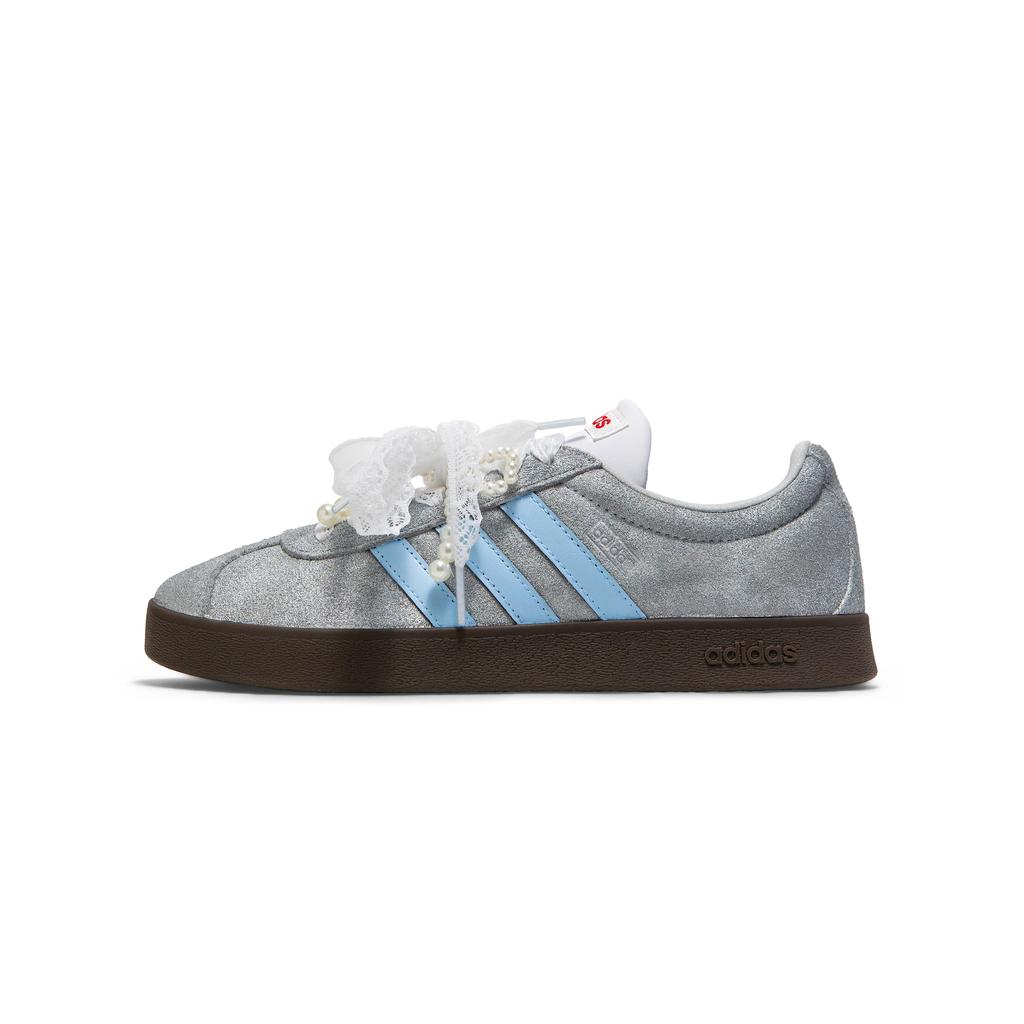 adidas Vl Court Classic Odolné proti oděru Odolné proti oděru Nízké Skateboardové boty Dámské Stříbrné JS3003(Team1326-SBOX)