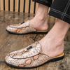 New Designer Men's Tassels Patent Leather Half Shoes For Men Mules Sandals Casual Shoes Summer Loafers Slippers