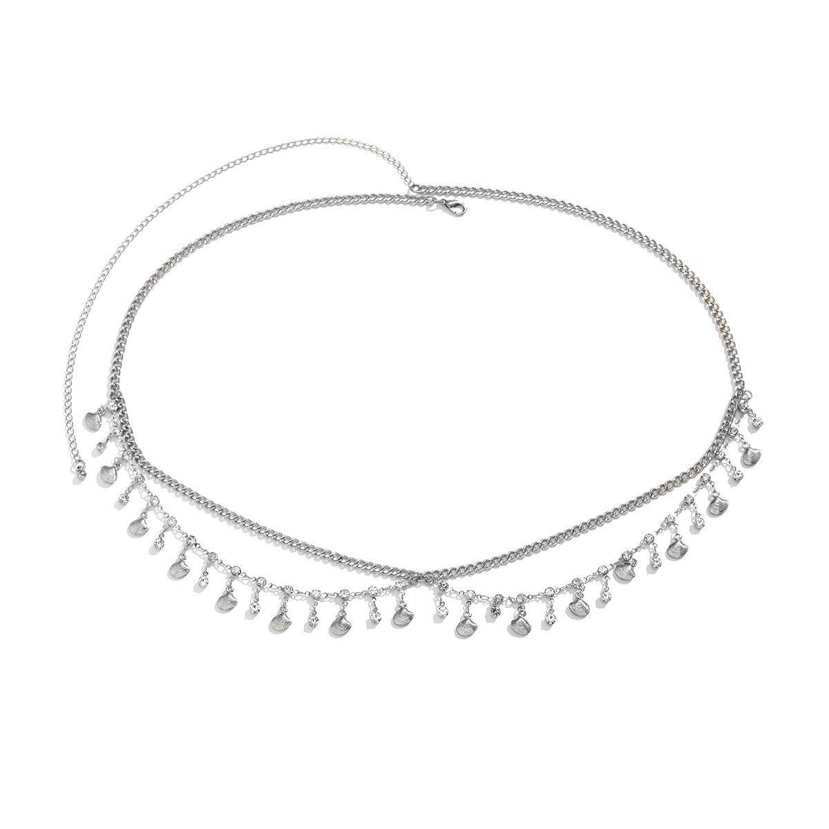 

Бикини Стразы Талия Цепочка для тела с кисточками серебряный