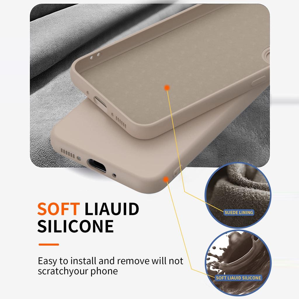 For Samsung Galaxy A57 5G Case Liquid Silicone Kickstand Cover with 2.5D Arc Edge Tempered Glass Film