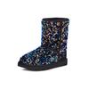 UGG Classic Short Stellar Sequin Snow Boots Women Boots Black Blue 1112514-BLK