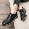 Fashion New British Style Casual Business Men's Leather Shoes for Men Formal Dress Wedding Flats Outdoor Party Casual  Non Slip Shoes