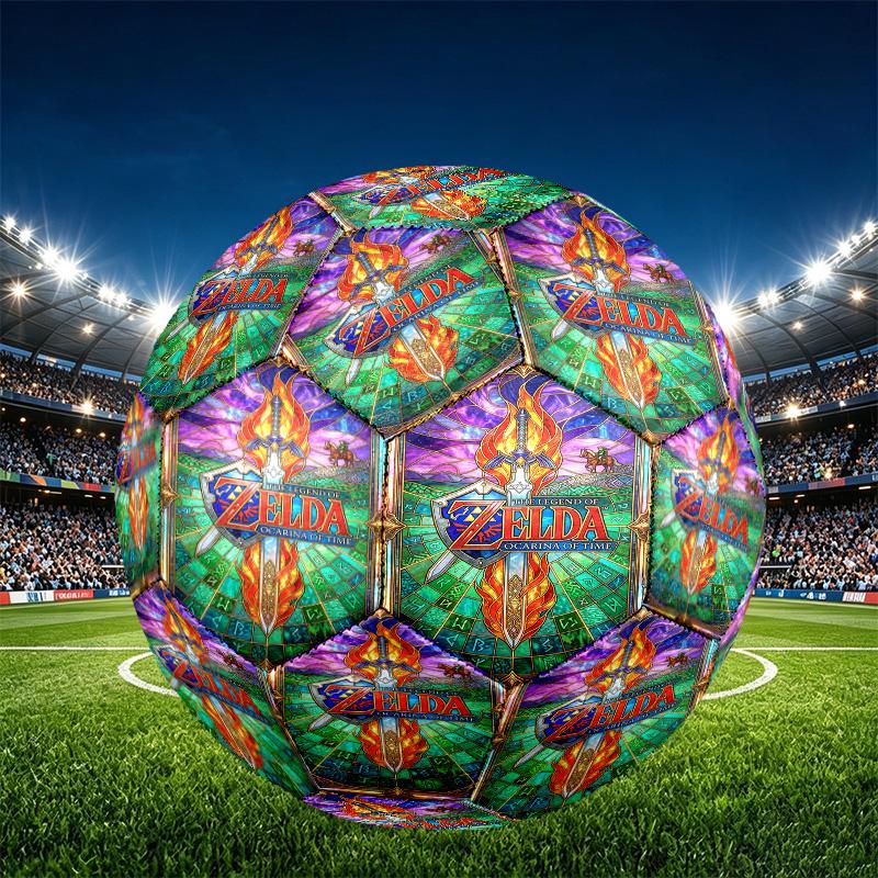 The Legend of Zelda Print Size 5 Soccer Ball, PU Wear Resistant Football for Match Training and Daily Practice, Birthday Gift for Soccer Fans