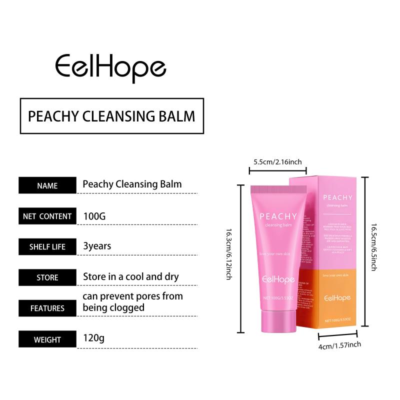 Peach Makeup Remover Cream Deep Clean NonDrying Nourishing Formula For Daily Skincare Morning or Night