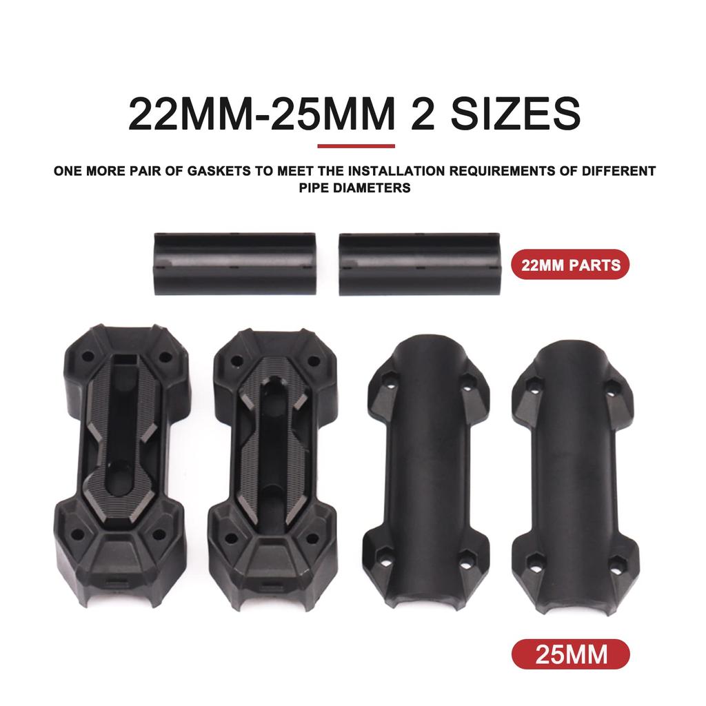 RUSUO Engine Guard Bumper Crash Bar, Universal 22mm 25mm Motorcycle Engine Guard Bumper Crash