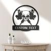 1pc Skull Tattoo Machine Metal Wall Decor Custom Sign for Tattoo Shop Artist Gift