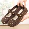 Women's Breathable Mesh Shoes with Perforations, Anti-slip Soft Sole, Casual Single Shoes