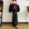 Women's Autumn and Winter New Solid Colour Fashion Sexy Wrap Dyeing Lace Navel Small Vest