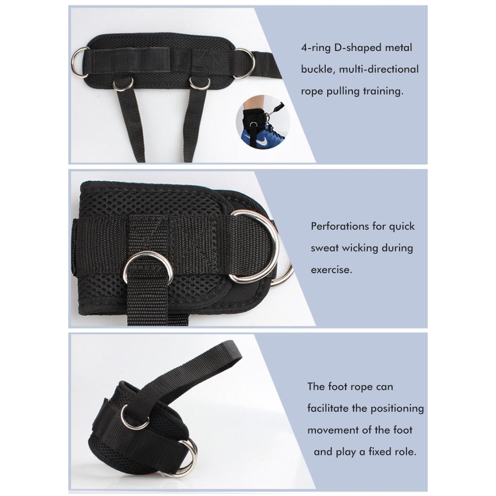 1 pereche curea de gleznă pentru atașamentele aparatului de cablu, manșetă reglabilă pentru gleznă cu inel D 4 pentru sală de sport interioară