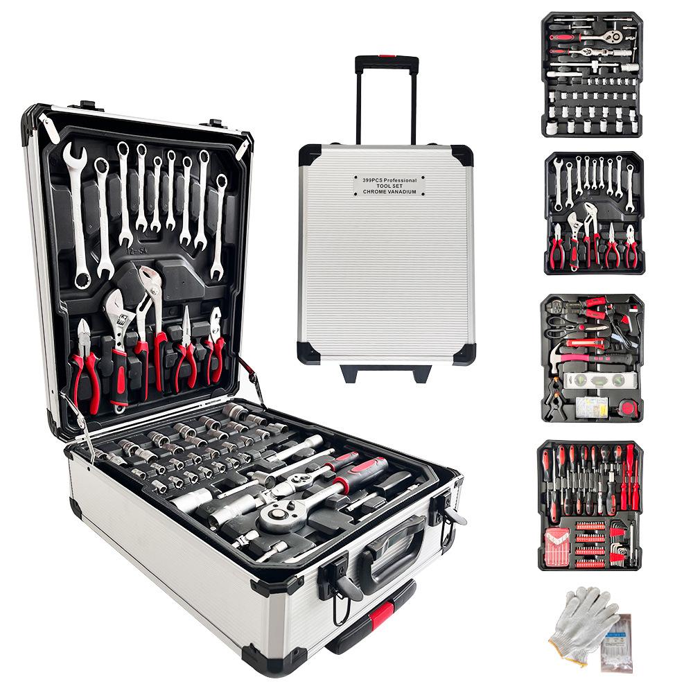 499-Piece Sleeve Combination Auto Repair Tools: Household Manual Wrench Set, Ratchet Screwdriver Hardware Toolbox