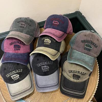Vintage Washed Cotton  Letter Embroidery Baseball Cap Men Outdoor Hip Hop Hiking Sports Hats Women Sunscreen Snapback Dad Hats