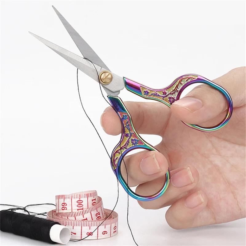 Retro Zakka Stainless Steel Vintage Scissors Sewing Stationery Grooming Cutter Embroidery Cross-Stitch Yarn Thread Tools Shears Set
