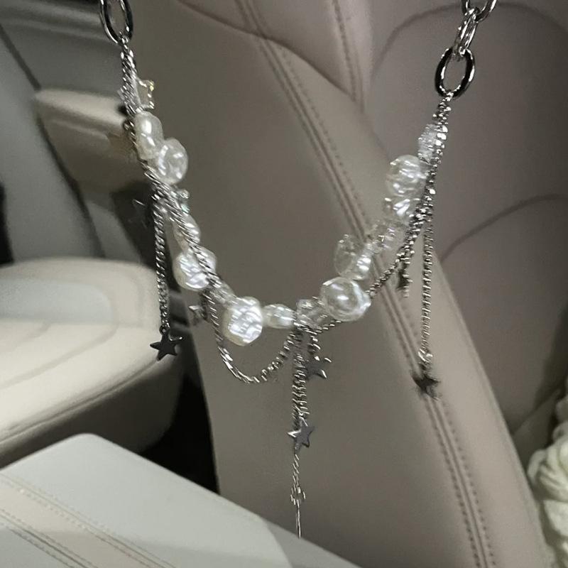 Exquisite Sweet Water Droplet Pearl Tassel Necklace For Women Girls Fashion Personality Clavicle Chain Party Jewelry Accessories