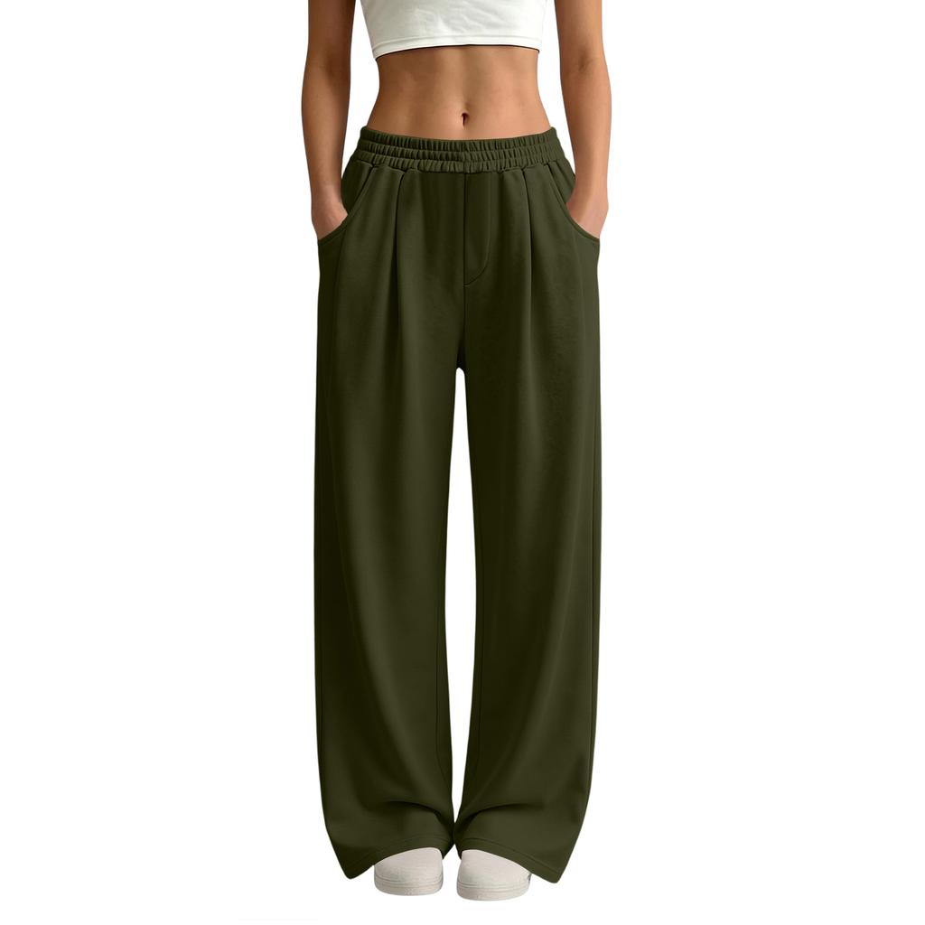 Women's Casual Wide Leg Pants Loose Fit Straight Leg Comfortable Sweatpants for Everyday Wear