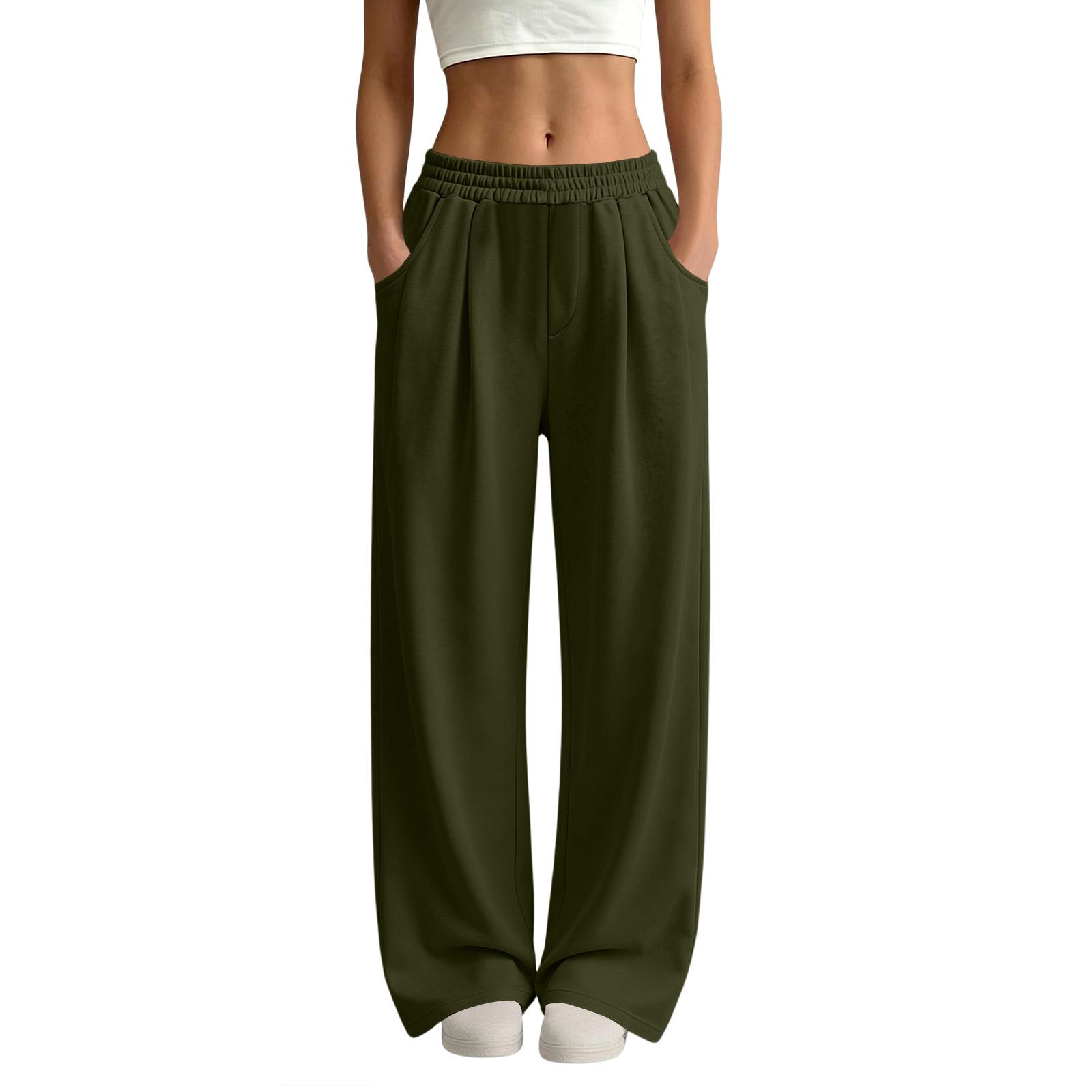 Women s Casual Wide Leg Pants Loose Fit Straight Leg Comfortable Sweatpants for Everyday Wear L