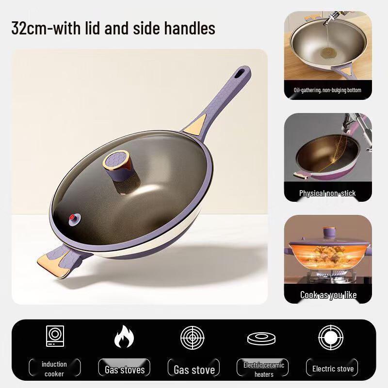 Wutuo 32cm Non-stick Micro-Pressure Wok