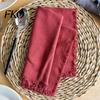 Natural Feel Napkins Boho Linen Napkin, 18 Inch Washable Fringed Fabric Rustic Farmhouse Style Napkin for Dining Table Home Wedding Bridal Shower Soft