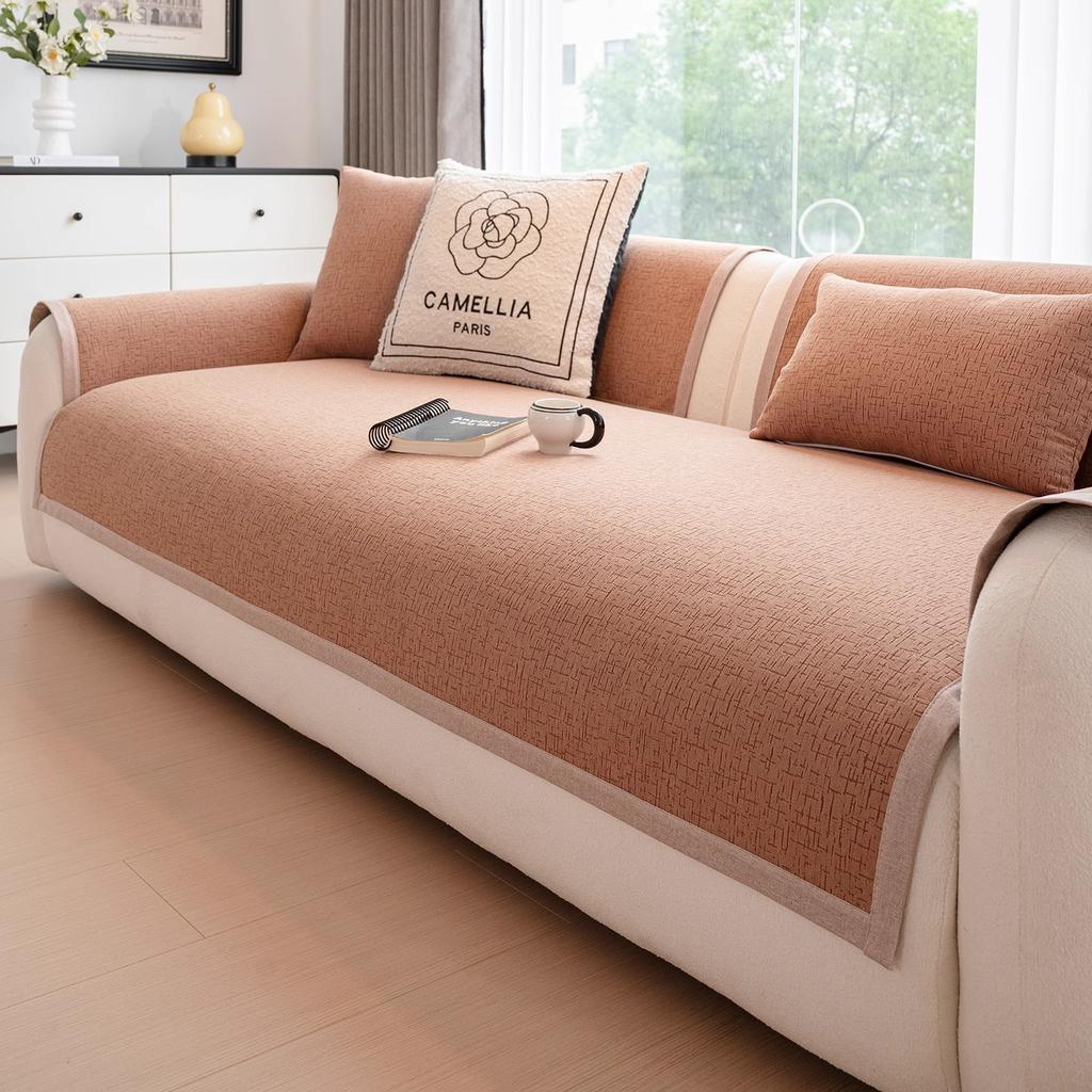 Chenier Sofa Cushion Universal Fixed Non-slip Solid Color 2025 New Simple Sofa Cushion Cover Cloth