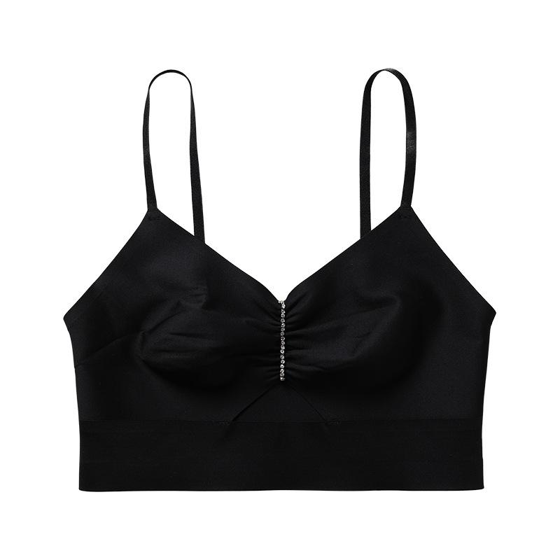 

European and American large-size sexy girls underwear women gather, comfortable and breathable chest wrap without steel ring, thin women can S чёрный