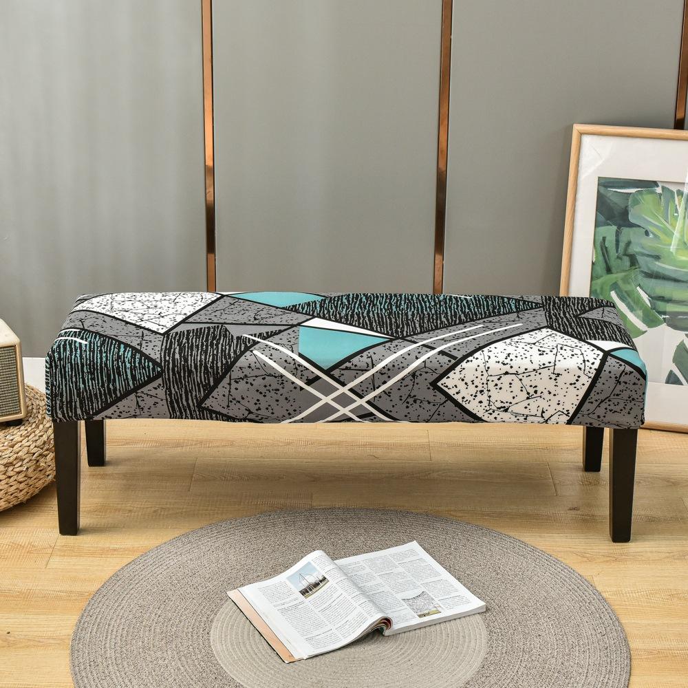 Bench Cover Stretch Spandex Piano Stool Cover Long Ottoman Cover Solid Color Changing Shoes Chair Slipcover Home Decor