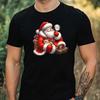 T-Shirt Men Detective Santa Claus Motif Cotton Size XS To 5XL
