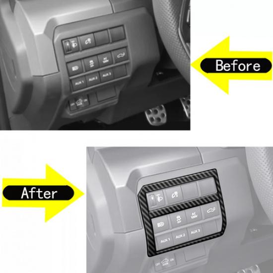Car Headlight Switch Cover Trim Accessories For Toyota Tacoma 24-25 Carbon Fiber