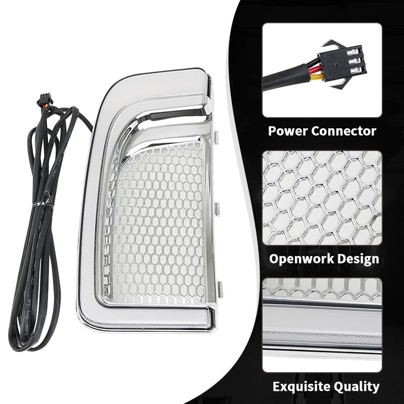 Chrome Motorcycle LED Running Light Turn Signal Fairing Lower For Harley Touring Electra Glide Ultra Classic Street Glide 14-22