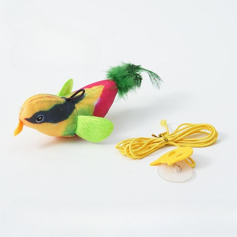 

Cat Toy Interactive Plush Bird Teaser Toy for Cats -Artificial Feathers, Fluffy Feather Sticks, Single-hunting Fun 1 PC зелений