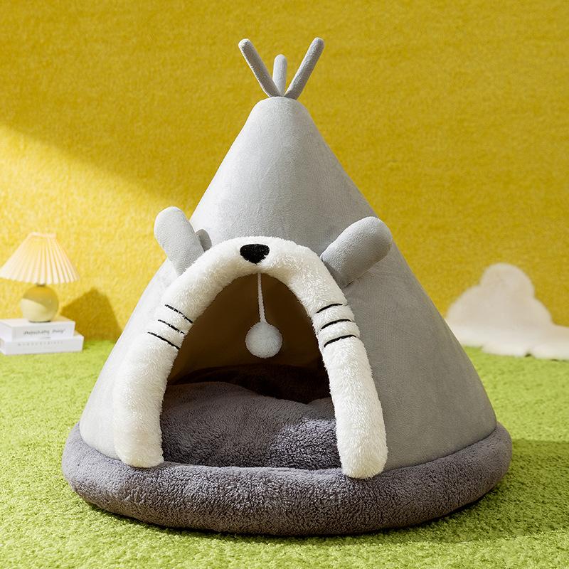 Warm and Windproof Triangle Yurt Tent for Dogs In Autumn and Winter Teddy Small Dog Warm Cat Nest Pet Nest