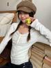 Autumn/Winter Slimming Spicy Girl Long-Sleeve Cropped T-Shirt for Women - Versatile Flattering Base Layer Top