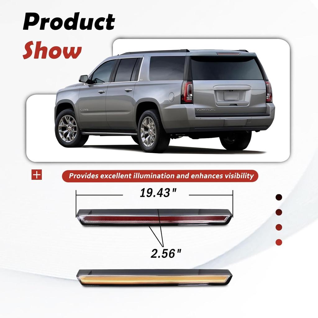 923-117 3Rd Third Brake Light, Center High Mount Stop Light Compatible With 2015- GMC Yukon/Yukon XL/Cadillac Escalade/Escalade ESV Replaces#