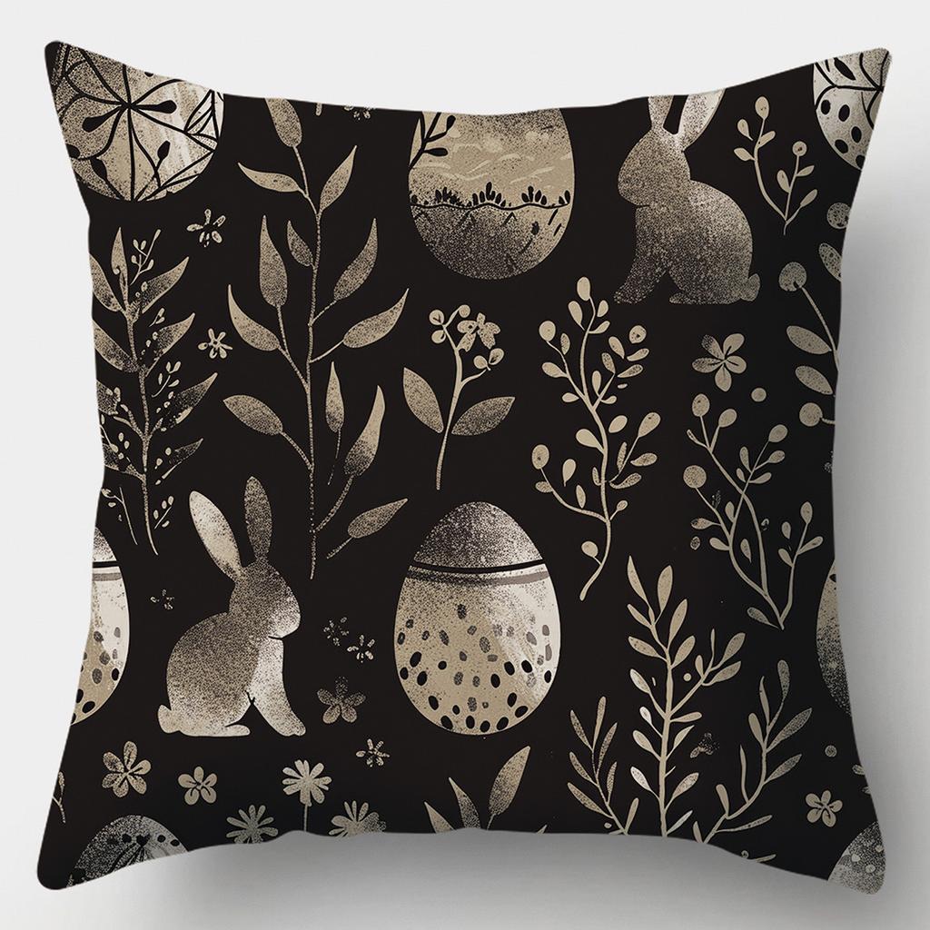 Easter Bunny Cartoon Pattern Decorative Throw Pillow Cover D Printed Polyester Sofa Cushion Case for Spring Home Decor