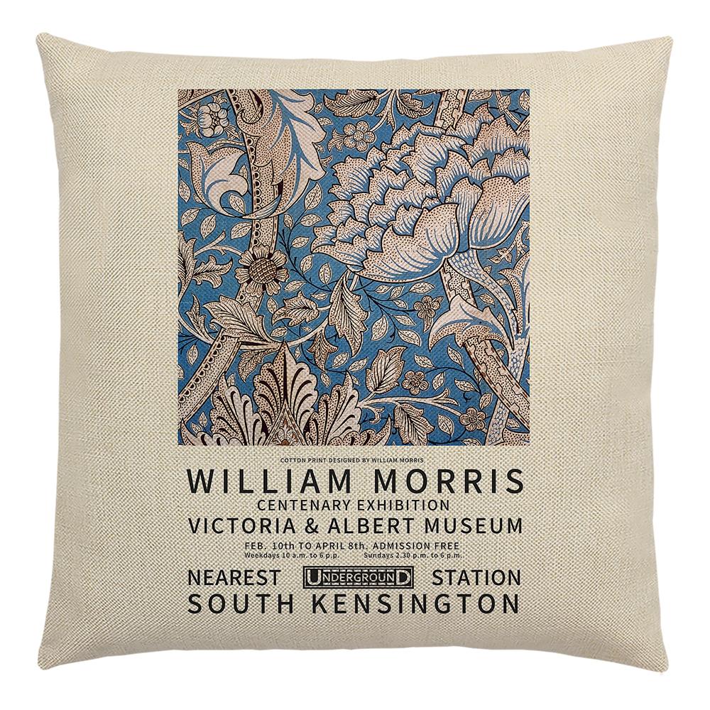 William Morris Painting Cushion Cover for Sofa Throw Pillow Cover Vintage Linen Pillow Case Home Decoration Leaf Plants Printing