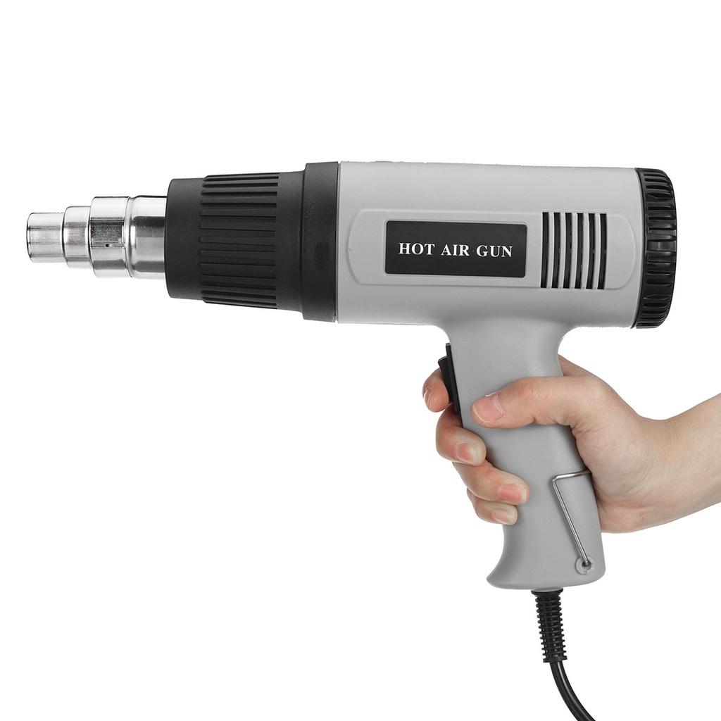 Variable Temperature Heat Guns Industrial Electric Hot Air Guns for Shrink Wrapping Paint Remover/Stripper Gray 220V 2000W