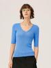 Autumn/Winter 100% Wool V-Neck Sweater Dress with Five-Quarter Sleeves